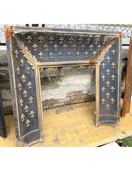 CG 052 CONTROCUORE CAMINETTO LUIGI XVI A TAPISSERIE IN GHISA ARTISTICA