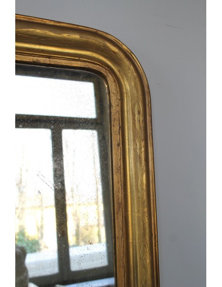 004 PICCOLA SPECCHIERA LUIGI FILIPPO DORATA CON DECORI FLOREALI