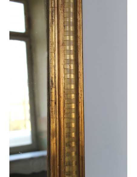 008 PICCOLA SPECCHIERA LUIGI FILIPPO A FOGLIA D'ORO CON DECORO A COSTE