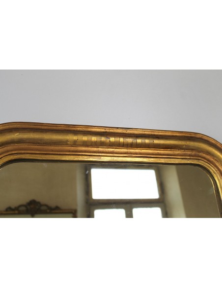 008 PICCOLA SPECCHIERA LUIGI FILIPPO A FOGLIA D'ORO CON DECORO A COSTE