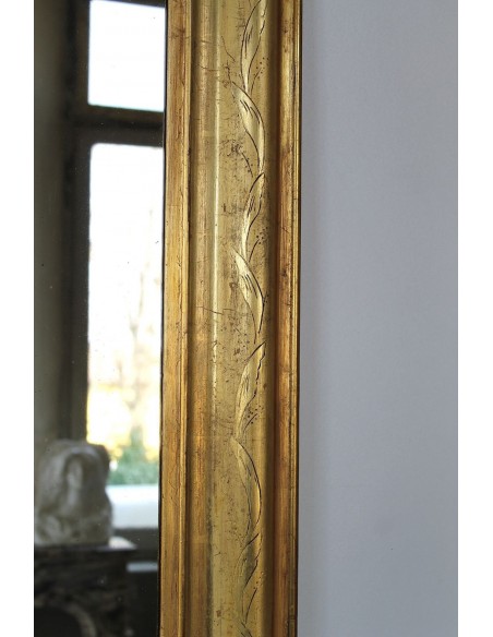 010 SPECCHIERA DORATA LUIGI FILIPPO DI PICCOLE DIMENSIONI CON INTARSI FLOREALI