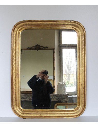 013 ANTICA SPECCHIERA DORATA A VASSOIO, DI...
