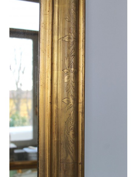 020P CLASSICA SPECCHIERA LUIGI FILIPPO A FOGLIA D'ORO GRAFFITATA