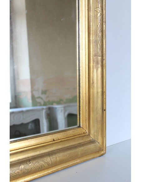 020P CLASSICA SPECCHIERA LUIGI FILIPPO A FOGLIA D'ORO GRAFFITATA