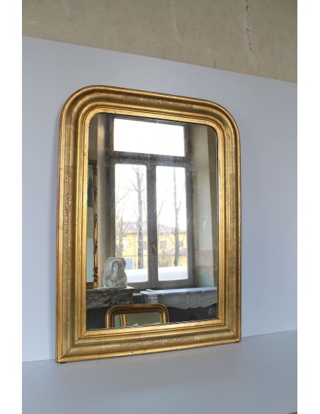 020P CLASSICA SPECCHIERA LUIGI FILIPPO A FOGLIA D'ORO GRAFFITATA