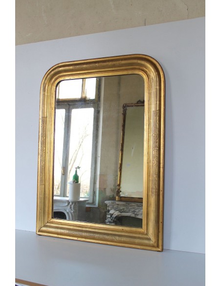 020P CLASSICA SPECCHIERA LUIGI FILIPPO A FOGLIA D'ORO GRAFFITATA