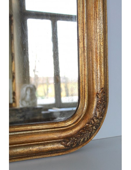 021 SPECCHIERA ANTICA A VASSOIO DORATA ARRICCHITA DA DECORI FLOREALI