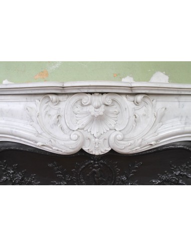 027 AG ANTIQUE LOUIS XV "ROSACES" FIREPLACE...