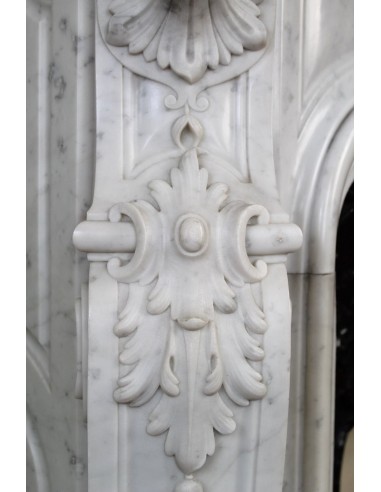 027 AG ANTIQUE LOUIS XV "ROSACES" FIREPLACE...