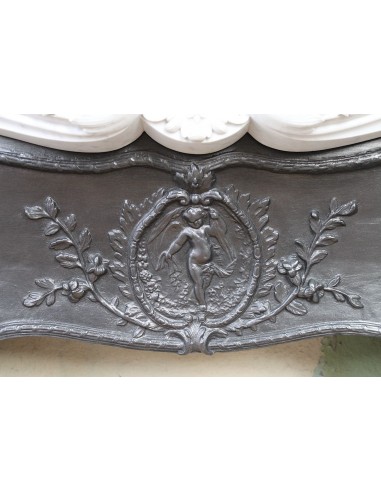 027 AG ANTIQUE LOUIS XV "ROSACES" FIREPLACE...