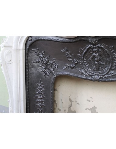 027 AG ANTIQUE LOUIS XV "ROSACES" FIREPLACE...