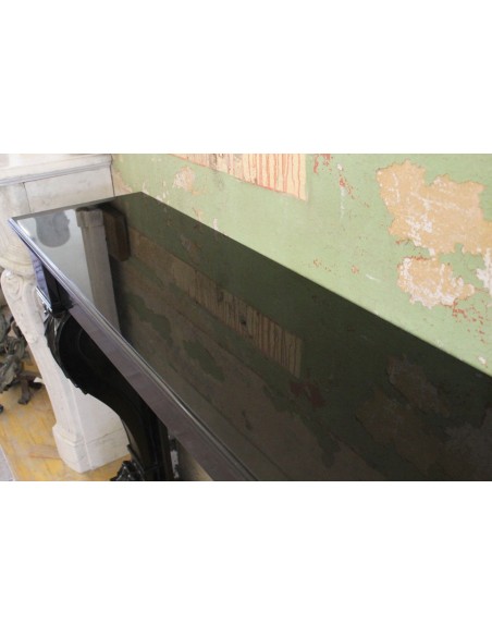 511 AG ANTIQUE EMPIRE-STYLE "LION'S PAWS" FIREPLACE MANTEL IN BLACK BELGIUM MARBLE