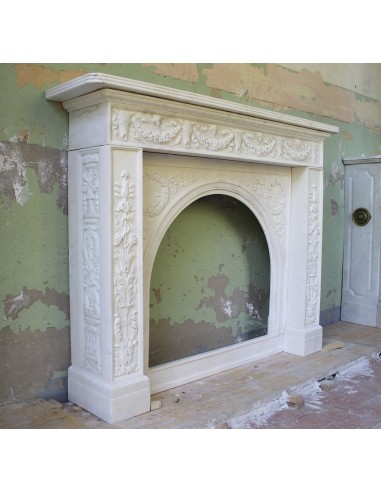 239 AG OUTSTANDING ANTIQUE VENETIAN FIREPLACE...