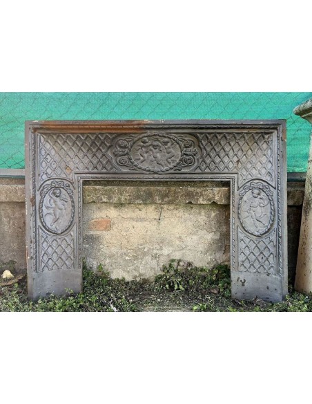 CG 039 CONTROCUORE CAMINO LUIGI XVI "LARCHER" IN FUSIONE DI GHISA ARTISTICA