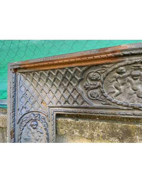 CG 039 CONTROCUORE CAMINO LUIGI XVI "LARCHER" IN FUSIONE DI GHISA ARTISTICA