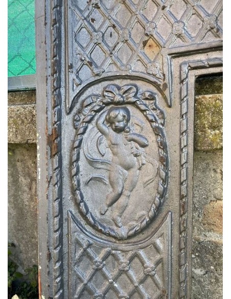 CG 039 CONTROCUORE CAMINO LUIGI XVI "LARCHER" IN FUSIONE DI GHISA ARTISTICA