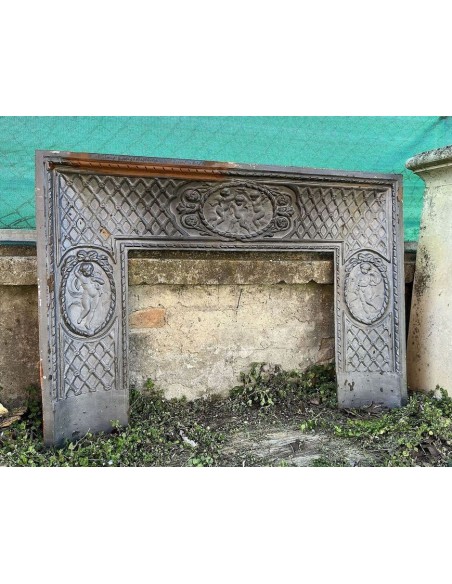 CG 039 CONTROCUORE CAMINO LUIGI XVI "LARCHER" IN FUSIONE DI GHISA ARTISTICA