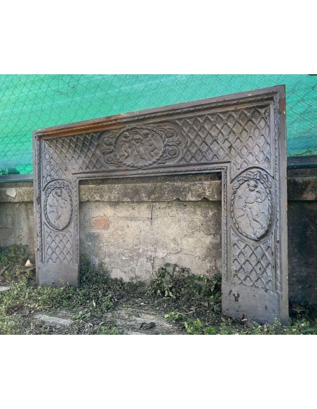 CG 039 CONTROCUORE CAMINO LUIGI XVI "LARCHER" IN FUSIONE DI GHISA ARTISTICA