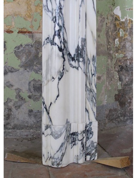 305 BIG ANTIQUE "SALVATOR ROSA” FIREPLACE IN AMAZING BRECCIA MEDICEA MARBLE