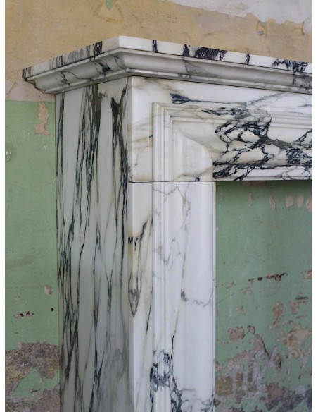 305 BIG ANTIQUE "SALVATOR ROSA” FIREPLACE IN AMAZING BRECCIA MEDICEA MARBLE