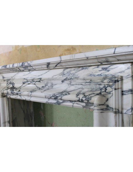 305 BIG ANTIQUE "SALVATOR ROSA” FIREPLACE IN AMAZING BRECCIA MEDICEA MARBLE