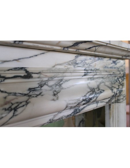 305 BIG ANTIQUE "SALVATOR ROSA” FIREPLACE IN AMAZING BRECCIA MEDICEA MARBLE