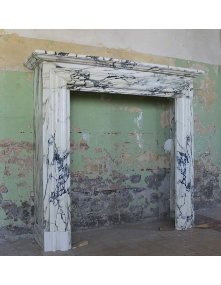 305 BIG ANTIQUE "SALVATOR ROSA” FIREPLACE IN AMAZING BRECCIA MEDICEA MARBLE