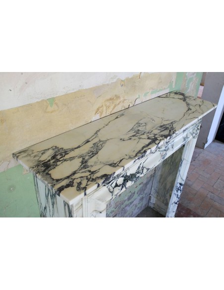 305 BIG ANTIQUE "SALVATOR ROSA” FIREPLACE IN AMAZING BRECCIA MEDICEA MARBLE