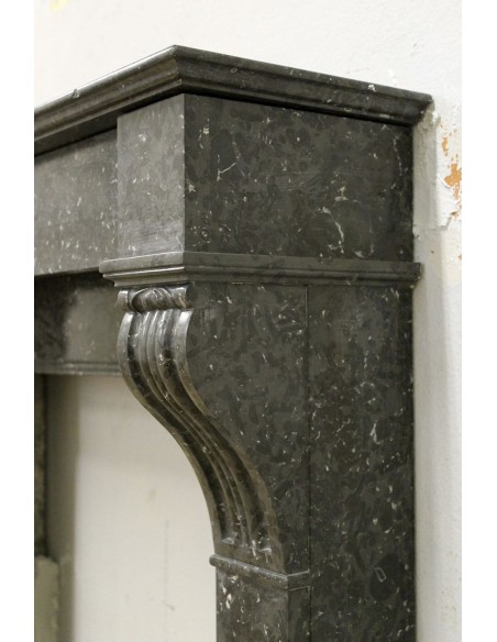 403 VERY SMALL AND NICE "MODILLON" FIREPLACE MANTEL CARVED IN GREY SAINTE-ANNE MARBRE