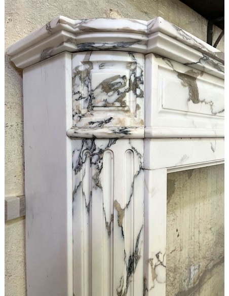 300 ANTIQUE ART DECO FIREPLACE IN FINE "BRECCIA MEDICEA" MARBLE
