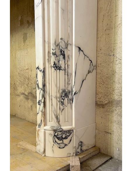 300 ANTIQUE ART DECO FIREPLACE IN FINE "BRECCIA MEDICEA" MARBLE