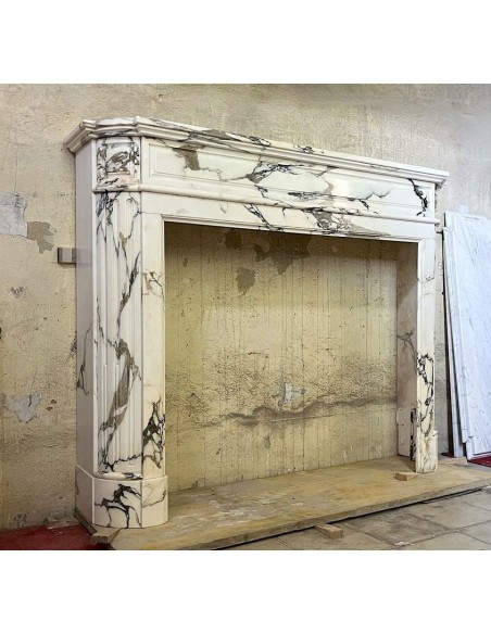 300 ANTIQUE ART DECO FIREPLACE IN FINE "BRECCIA MEDICEA" MARBLE