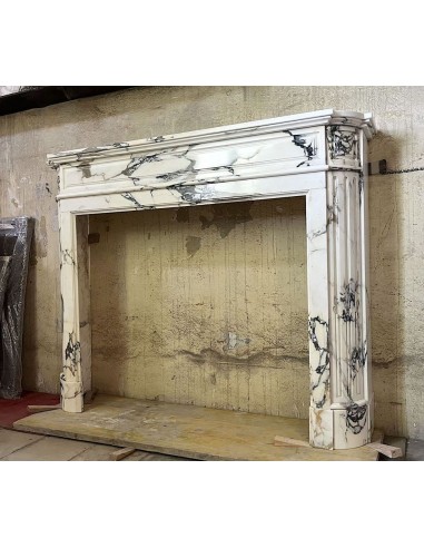 300 ANTIQUE ART DECO FIREPLACE IN FINE "BRECCIA...