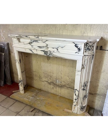 300 ANTIQUE ART DECO FIREPLACE IN FINE "BRECCIA MEDICEA" MARBLE