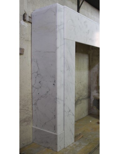 703 ANTIQUE ART DECO FIREPLACE MANTEL IN WHITE...