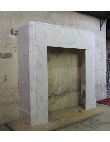 703 ANTIQUE ART DECO FIREPLACE MANTEL IN WHITE...