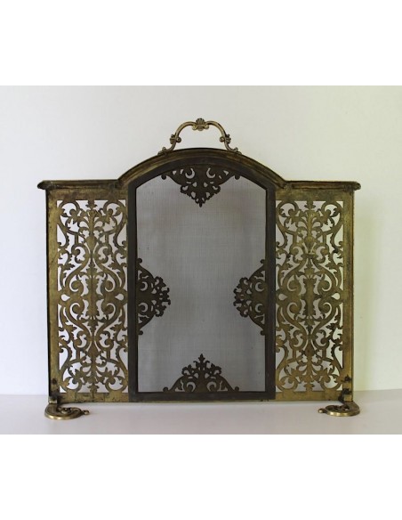 016 PARASCINTILLE ANTICO CON DECORAZIONI FLOREALI IN OTTONE