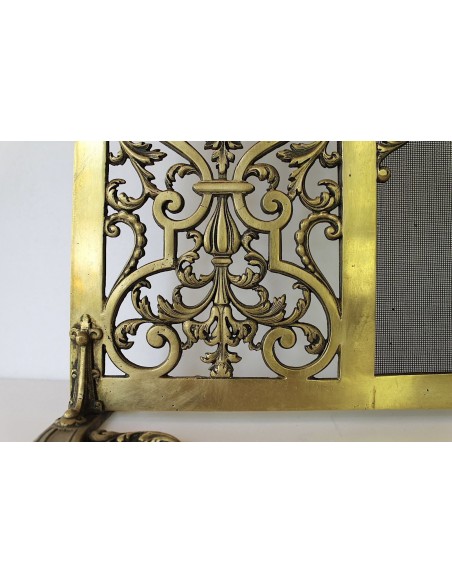 016 PARASCINTILLE ANTICO CON DECORAZIONI FLOREALI IN OTTONE