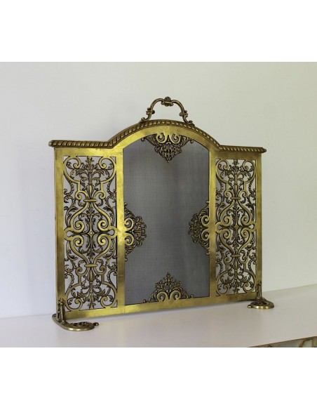 016 PARASCINTILLE ANTICO CON DECORAZIONI FLOREALI IN OTTONE