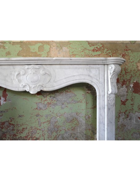 015 ANTIQUE "CÔTE D'AZUR" BETWEEN ART NOUVEAU AND BAROQUE IN WHITE CARRARA MARBLE