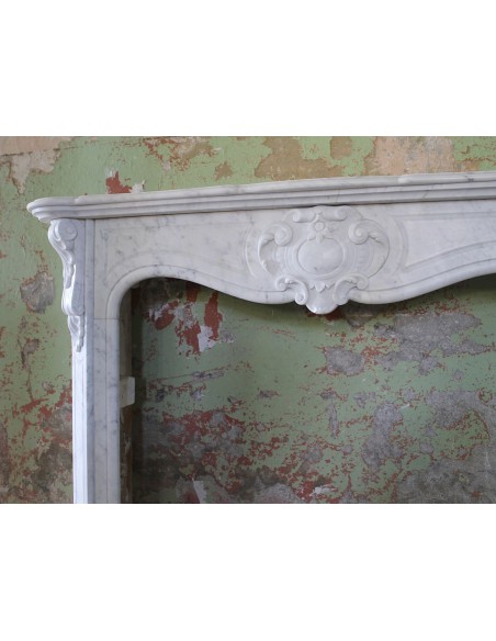 015 ANTIQUE "CÔTE D'AZUR" BETWEEN ART NOUVEAU AND BAROQUE IN WHITE CARRARA MARBLE