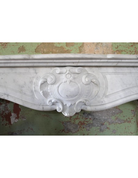 015 ANTIQUE "CÔTE D'AZUR" BETWEEN ART NOUVEAU AND BAROQUE IN WHITE CARRARA MARBLE