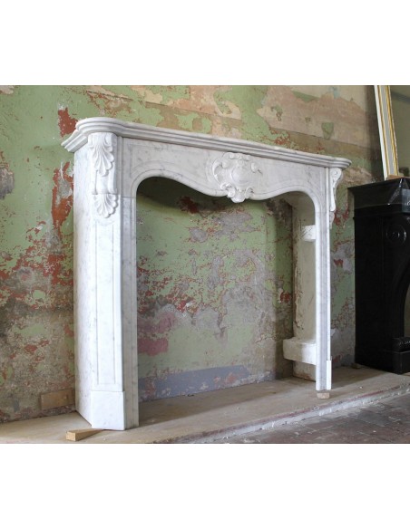 015 ANTIQUE "CÔTE D'AZUR" BETWEEN ART NOUVEAU AND BAROQUE IN WHITE CARRARA MARBLE