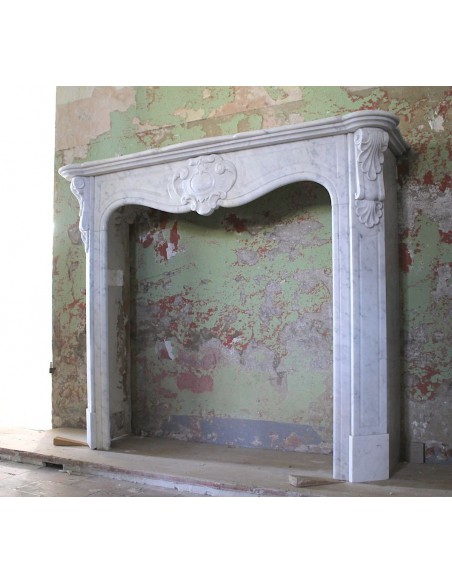 015 ANTIQUE "CÔTE D'AZUR" BETWEEN ART NOUVEAU AND BAROQUE IN WHITE CARRARA MARBLE