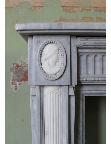 241 AG ANTIQUE ELEGANT NEOCLASSICAL FIREPLACE...