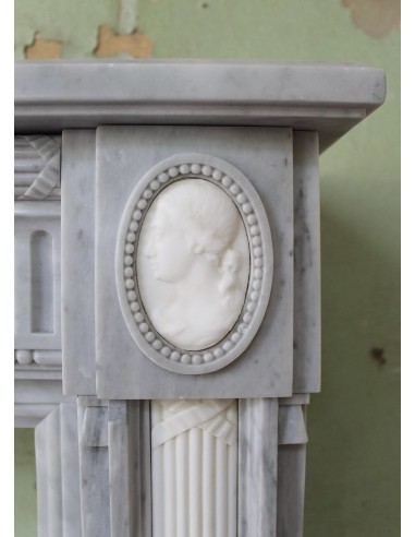 241 AG ANTIQUE ELEGANT NEOCLASSICAL FIREPLACE...