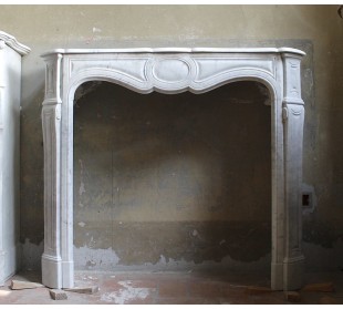 Antique authentic baroque marble fireplace mantel dating back to the 19th century