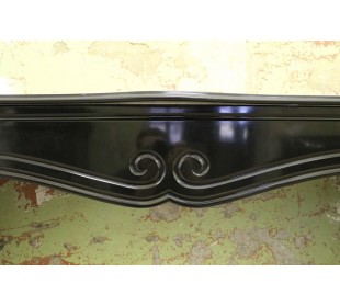 LOUIS XV “POMPADOUR” MANTEL IN LIGHT BAROQUE STYLE CARVED IN BLACK BELGIUM MARBLE 2