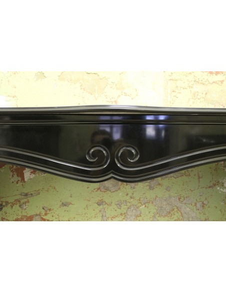 009 VERY ORIGINAL LOUIS XV “POMPADOUR” MANTEL CARVED IN BLACK BELGIUM MARBLE