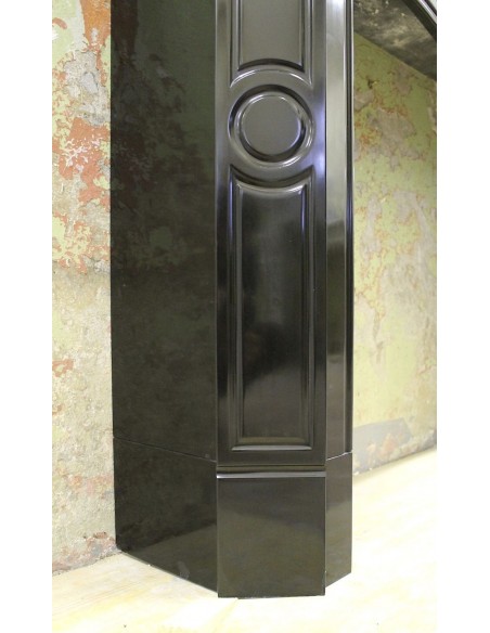 009 VERY ORIGINAL LOUIS XV “POMPADOUR” MANTEL CARVED IN BLACK BELGIUM MARBLE